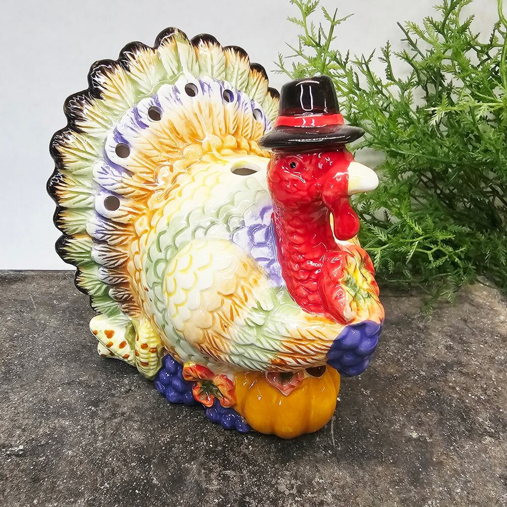 Tom Turkey Tea Light Candle Vintage Thanksgiving Fall Table Decoration